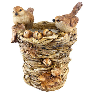 Planter Bird Family in Nest