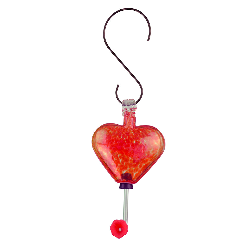 Hummingbird Feeder Heart Red