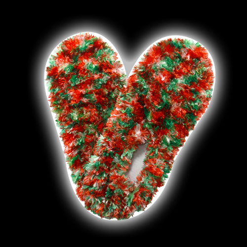 Fuzzy Footies Red/Green/White